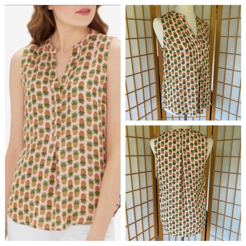 The Limited Pineapple Print Sleeveless Top SZ M NWT